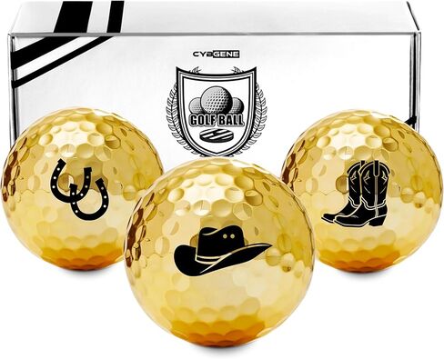 Western Golf Gifts for Cowboy/Cowgirl, Gifts for Men/Women, Golf Balls Set, Perfect for Male/Female on Birthday, Christmas - Gold in Saudi Arabia