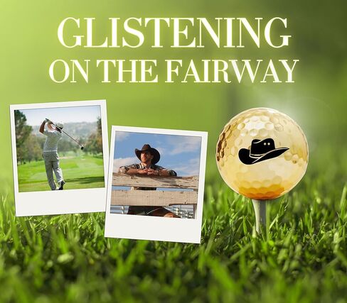Western Golf Gifts for Cowboy/Cowgirl, Gifts for Men/Women, Golf Balls Set, Perfect for Male/Female on Birthday, Christmas - Gold in Saudi Arabia