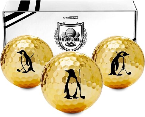 Funny Penguin Golf Gifts for Penguin Lovers, Gifts for Men/Women, Golf Balls Set, Perfect for Male/Female on Birthday, Christmas - Gold in Saudi Arabia