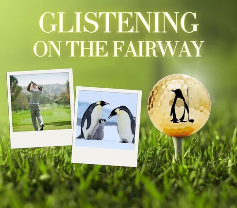 Funny Penguin Golf Gifts for Penguin Lovers, Gifts for Men/Women, Golf Balls Set, Perfect for Male/Female on Birthday, Christmas - Gold in Saudi Arabia