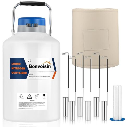 حاوية النيتروجين السائل Bonvoisin 3L ، دببة Cryogenic Ln2 ، خزان السائل المنوي من ألومنيوم مع 6 cantters. in Kuwait