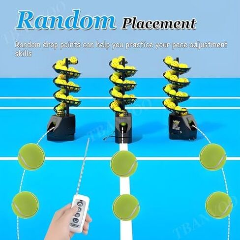 Cordless Control Tennis Ball Machine,Tennis Ball Tosser w/Triangular Base, 33 Ball, 60-103cm Height Adjustable for Self-Play Ball Launcher Beginners in Kuwait