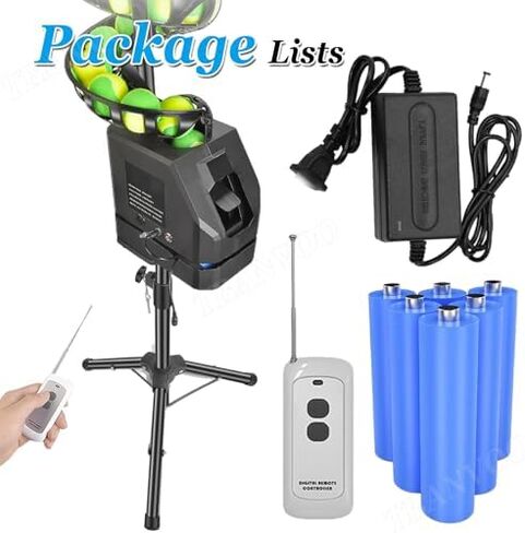 Cordless Control Tennis Ball Machine,Tennis Ball Tosser w/Triangular Base, 33 Ball, 60-103cm Height Adjustable for Self-Play Ball Launcher Beginners in Kuwait