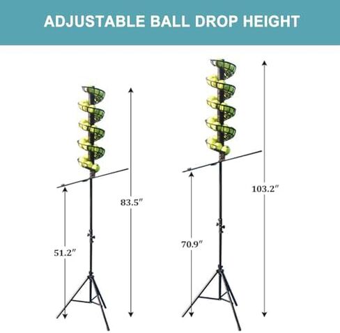 Electric Tennis Ball Tosser, Tennis Toss Machine, Adjustable Angle, Can Hold Around 30 Balls, Powered by Battery, for Multi-Ball Practice, Beginners in Kuwait