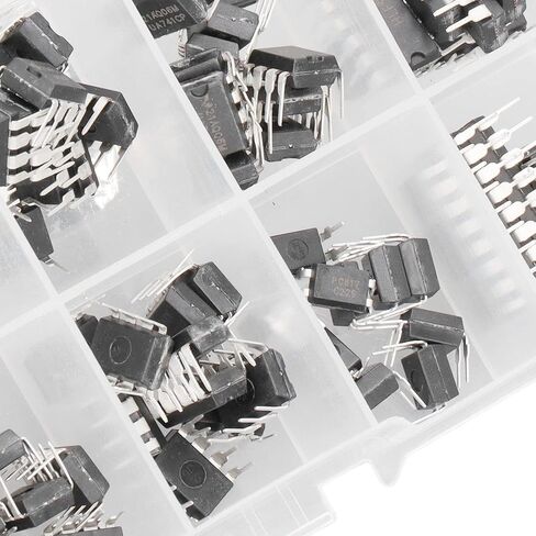 Keenso 85 Pcs IC Assortment Kit, 10 Specifications Integrated Circuit IC Chips, Perfectly Aligned Pins for Precise Timer and Dual Op Amp, Plastic Black Material for DIY Home Circuit Work in Saudi Arabia