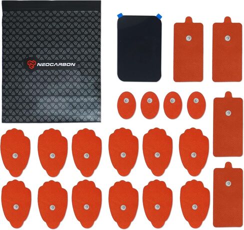 Reusable Electrode Pads for TENS EMS Unit, 20 Replacement Premium Pads and 1 Plastic Holder, Red in Kuwait