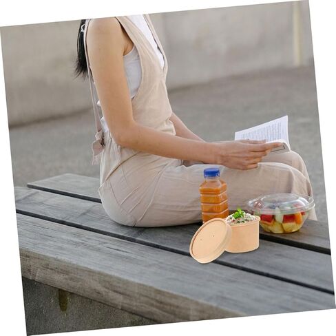 أكواب آيس كريم ورقية سميكة بوزن 8 أونصة مع أغطية، وحاويات آيس كريم للاستعمال مرة واحدة وأوعية حساء لتناول الطعام في الخارج، مجموعة كبيرة مكونة من 50 قطعة مناسبة للحلويات الباردة والحساء الساخن in Saudi Arabia