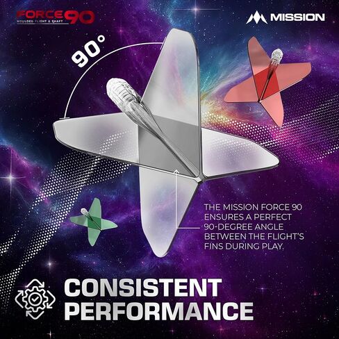 مهمة السهام القوة 90 | نظام طيران وعمود متكامل مصبوب بدقة، حزمة من 3 رحلات وسيقان احترافية عالية التحمل | المعيار رقم 2 (التدرج الأخضر، تويني) in Kuwait