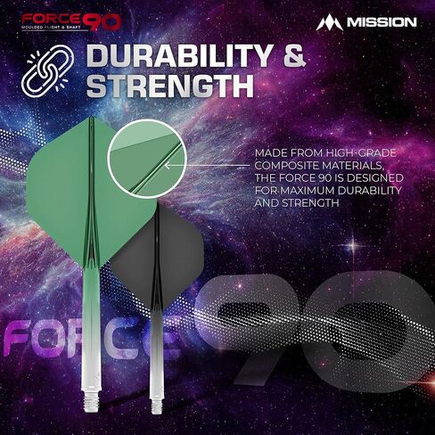 مهمة السهام القوة 90 | نظام طيران وعمود متكامل مصبوب بدقة، حزمة من 3 رحلات وسيقان احترافية عالية التحمل | المعيار رقم 2 (التدرج الأخضر، تويني) in Kuwait