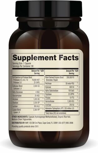 Dr. Mercola Full Spectrum Enzymes - 22 Different Enzymes - Supports Digestive & Immune Health - Helps Digest Carbohydrates, Fats, Proteins & Fiber - Non-GMO, Gluten-Free & Soy-Free - 90 Capsules in Kuwait