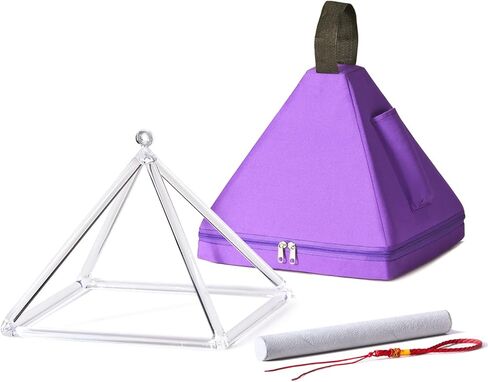 CVNC 8 Inch Quartz Crystal Singing Pyramid Healing Musical Instrument + Carry Case Bag Powerful Energy in Saudi Arabia