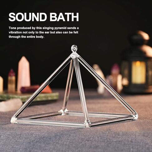 CVNC 8 Inch Quartz Crystal Singing Pyramid Healing Musical Instrument + Carry Case Bag Powerful Energy in Saudi Arabia