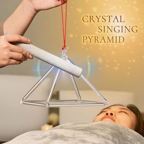 CVNC 8 Inch Quartz Crystal Singing Pyramid Healing Musical Instrument + Carry Case Bag Powerful Energy in Saudi Arabia