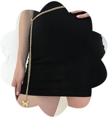 Boho Snake Belly Chain Gold Metal Belt Body Chain Chunky Belly Link Waist Party Sexy Body Chain for Women(style 2) in Saudi Arabia