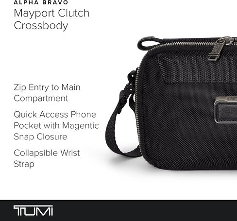 TUMI - Alpha Bravo Mayport Clutch Crossbody - Versatile Hands-Free Travel Bag - Stylish Comfortable Design - Black in Saudi Arabia