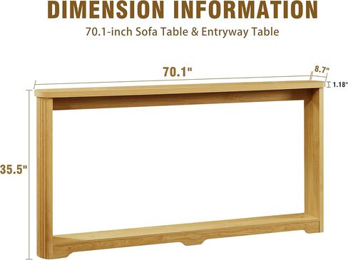 Modern Console Table with Storage Shelf, 70.1" Long Sofa Table, Wooden Entryway Table for Living Room Hallway, Oak in Saudi Arabia