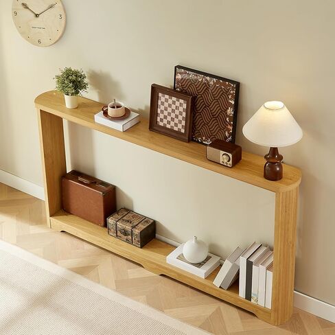 Modern Console Table with Storage Shelf, 70.1" Long Sofa Table, Wooden Entryway Table for Living Room Hallway, Oak in Saudi Arabia