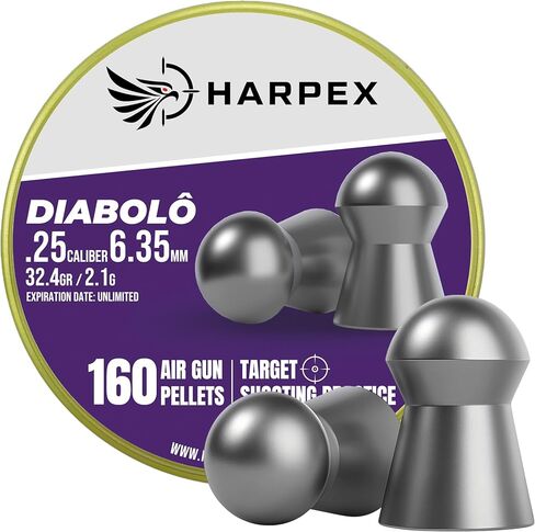 Harpex Diabolo .25 Cal Airgun Pellets – 32.4 Grain Domed Heavy Design – Ultra Precise Accuracy – Premium Lead Pellets for Target Shooting, Long Range Practice & Consistent Performance in Kuwait