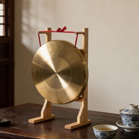DYNWAVE Wooden Gong Stand up to 15.75inch Gongs Multipurpose Portable Display Holder Wind Chime Wood Stand for Desktop, Yoga Tea Room in Saudi Arabia