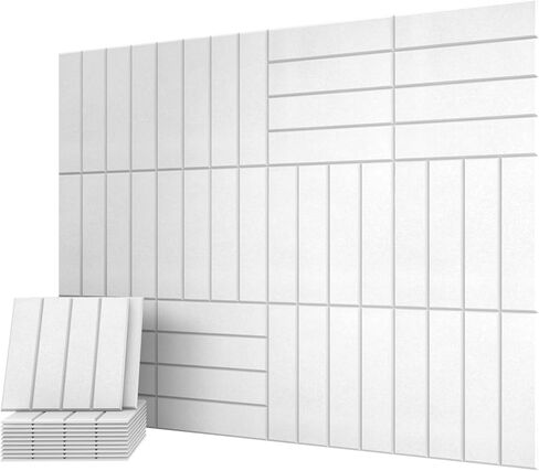 UMIACOUSTICS 12 PCS Acoustic Panels,11.8" x 11.8" x 0.4" Sound Absorbing Wall Panels for Office, Studio, Home Theater, White in Kuwait