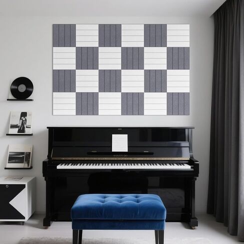 UMIACOUSTICS 12 PCS Acoustic Panels,11.8" x 11.8" x 0.4" Sound Absorbing Wall Panels for Office, Studio, Home Theater, White in Kuwait