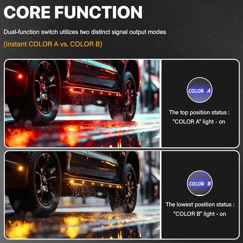 7-Pin ON-OFF-ON DPDT Rocker Switch for Dual Color Marker Clearance Lights, Dual Control with Blue LED Backlight, Compatible with Truck, Bus, RV, ATV, Marine Boat, Golf Cart in Kuwait