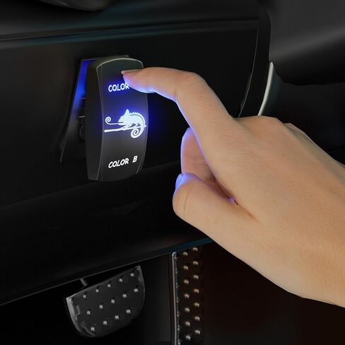 7-Pin ON-OFF-ON DPDT Rocker Switch for Dual Color Marker Clearance Lights, Dual Control with Blue LED Backlight, Compatible with Truck, Bus, RV, ATV, Marine Boat, Golf Cart in Kuwait