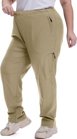 Women's Plus Size Hiking Pants-Lightweight,UPF50 Sun Protection-Stretchy Cargo Outdoor Activities Safari Pants with Pockets in Kuwait
