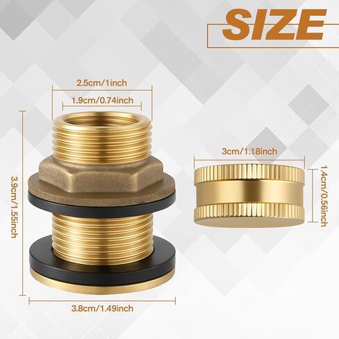 1/2 "أنثى 3/4" ذكر Soild النحاس خزان المياه موصل Theaded الحاجز المناسب مع 2 حلقات مطاطية النحاس ذكر خرطوم حديقة تركيب الحاجز مع المكونات لبراميل المطر، وأحواض السمك، والمغاسل in Saudi Arabia