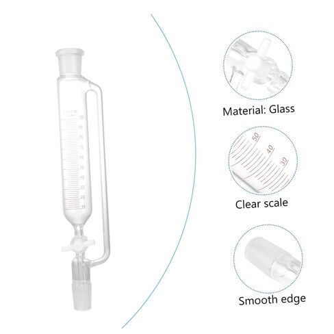 ERINGOGO Glass Separatory Funnel Cylindrical Liquid Equipment with PTFE Stopcock Corrosion Resistant Lab Separation Tool for Scientific Experiments and Teaching in Saudi Arabia