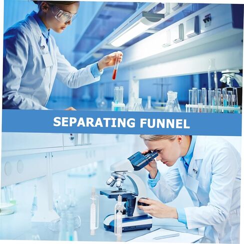ERINGOGO Glass Separatory Funnel Cylindrical Liquid Equipment with PTFE Stopcock Corrosion Resistant Lab Separation Tool for Scientific Experiments and Teaching in Saudi Arabia
