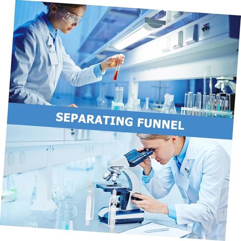 ERINGOGO Glass Separatory Funnel Cylindrical Design Laboratory Distiller Device for Liquid Separation and Scientific Experiments in Saudi Arabia
