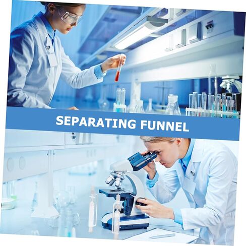 Pressure Equalizing Glass Separatory Funnel Cylindrical Laboratory Liquid Funnel with PTFE Piston for Chemical Experiments Glass Distiller Device for Schools and Labs in Kuwait