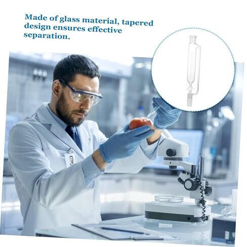 Pressure Equalizing Glass Separatory Funnel Cylindrical Laboratory Liquid Funnel with PTFE Piston for Chemical Experiments Glass Distiller Device for Schools and Labs in Kuwait