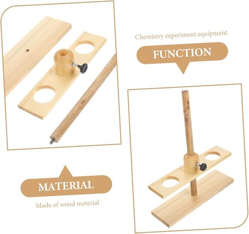 Luxshiny Double Wooden Funnel Stand Laboratory Supporting Tool for Teaching Equipment Chemistry Experiment Holder Easy to Carry and Disassemble Suitable for School Science Labs Random Color in Kuwait