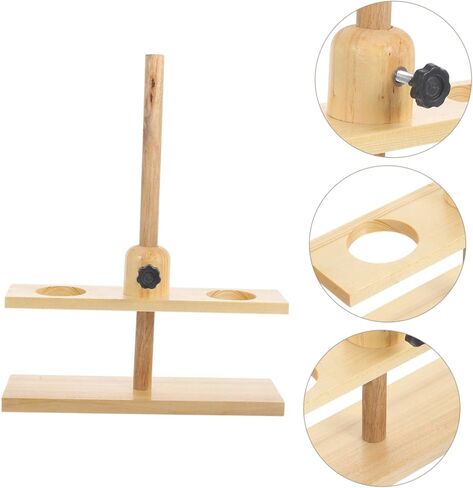 Luxshiny Double Wooden Funnel Stand Laboratory Supporting Tool for Teaching Equipment Chemistry Experiment Holder Easy to Carry and Disassemble Suitable for School Science Labs Random Color in Kuwait