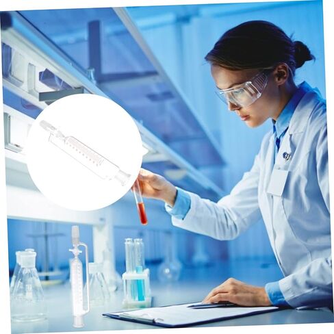 Cylindrical Glass Experimental Separatory Funnel Lab Liquid Separation Device Borosilicate Glassware for Laboratory Use in Saudi Arabia