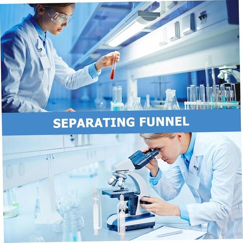 Cylindrical Glass Experimental Separatory Funnel Lab Liquid Separation Device Borosilicate Glassware for Laboratory Use in Saudi Arabia