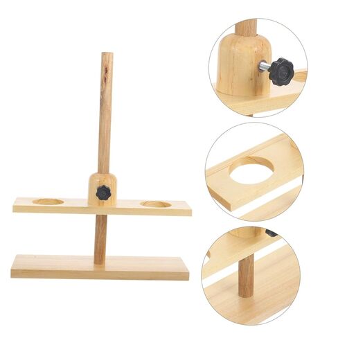 Zerodeko Double Wooden Funnel Stand Laboratory Teaching Equipment Support for Scientific Experiments in Schools and Science Labs Random Color in Saudi Arabia