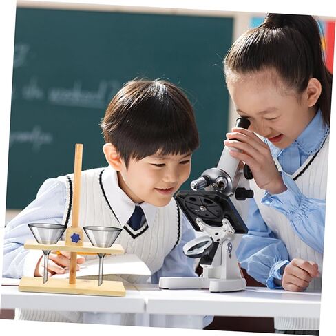 Zerodeko Double Wooden Funnel Stand Laboratory Teaching Equipment Support for Scientific Experiments in Schools and Science Labs Random Color in Saudi Arabia