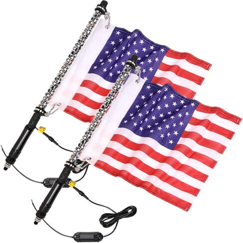 2pcs 5ft LED أضواء السوط ، Muto-beam RF REMOTE TREMOTE SPORAL POLE RGB THASE HUDERINGE LED LED FLUGH in Saudi Arabia