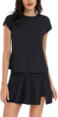 YOINS الصيف 2 قطعة وتتسابق للنساء تنورة قصيرة مجموعات تجريب عادية قصيرة الأكمام التي شيرت و Skorts مطابقة مجموعات in Kuwait