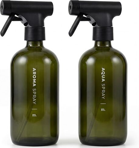 MAISONOVO Glass Spray Bottle - 16.9 fl oz Amber x 2 with 16 Labels in Saudi Arabia