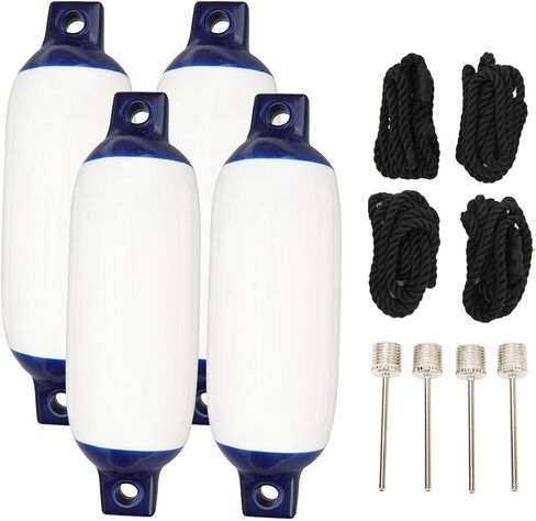 4PCS Inflatable Boat Bumper, Marine PVC Docking Bumper with 1.5m Cable for Yachts Canoes Pontoons, in Saudi Arabia