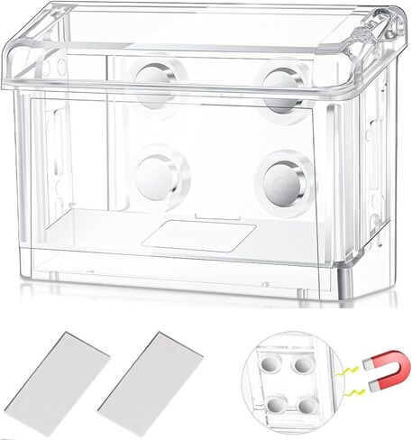 2 Pcs Magnetic Outdoor Business Card Holder, Acrylic Vehicle Clear Business Card Holder Mount Box for Smooth Metal Surface for Office Store Trucks Wall, 4.25 x 1.46 x 2.87 Inch in Kuwait