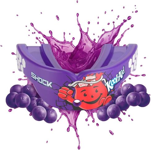 Shock Doctor Gel Max Power Sports Mouth Guard, Flavored Sports Mouthguard for Football, Lacrosse, Hockey, Basketball, Flavored Mouth Guard, Youth & Adult, Adult, Kool-Aid Grape OSFA in Saudi Arabia