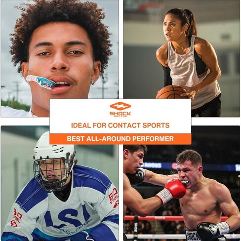 Shock Doctor Gel Max Power Sports Mouth Guard, Flavored Sports Mouthguard for Football, Lacrosse, Hockey, Basketball, Flavored Mouth Guard, Youth & Adult, Adult, Kool-Aid Grape OSFA in Saudi Arabia
