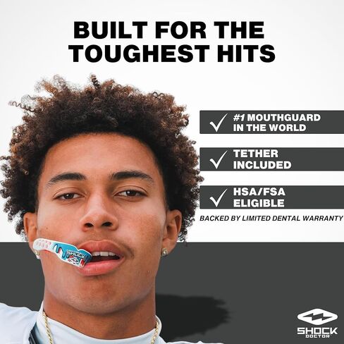 Shock Doctor Gel Max Power Sports Mouth Guard, Flavored Sports Mouthguard for Football, Lacrosse, Hockey, Basketball, Flavored Mouth Guard, Youth & Adult, Adult, Kool-Aid Grape OSFA in Saudi Arabia