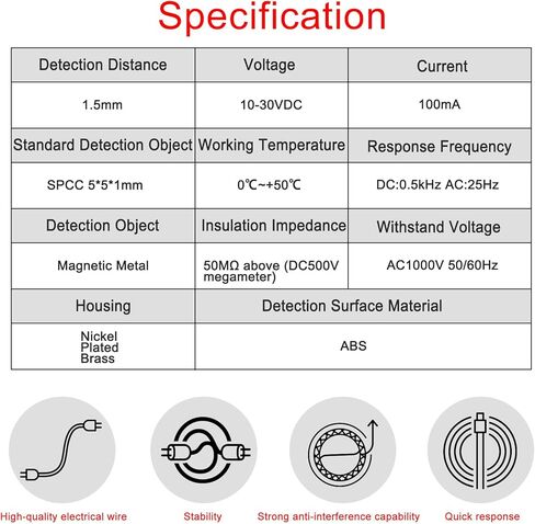Heschen M4 مفتاح مستشعر القرب الاستقرائي نوع غير درع LJ4A3-1.5-Z/AY كاشف 1.5 مم 10-30VDC 150mA PNP مغلق عادة (NC) 3 أسلاك in Saudi Arabia
