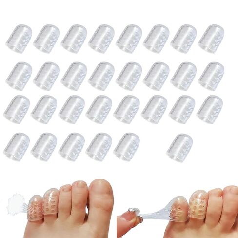 Breathable Silicone Little Toe Sleeves (for Women) with Airflow Holes，Gel Toe Covers，Silicone Anti-Friction Toe Protector，Breathable Gel Toe Separators (30) in Saudi Arabia